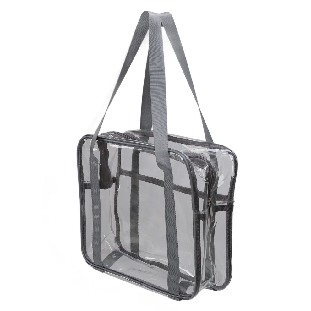 Large Capacity Waterproof Clear Makeup Bag 30x25cm Gray