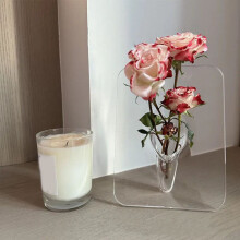Cornice in resina multifunzionale per foto d'arte e vaso per casa e ufficio, trasparente bianco