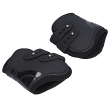 2-teiliger Pferde-Sehnen-Boots-Set, verstellbare PU-Schale, Schwarz, Größe L
