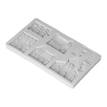 Grau Silikon-Weihnachtsbaum-Schloss Kuchenprägung für DIY-Dekoration