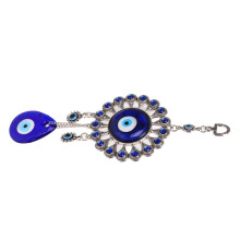 Blue Eye Hanging Ornament Metal Glass Wall Decoration Amulet Gift for Home, Car, Office