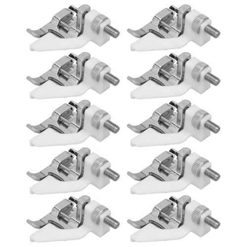 Set di 10 piedini per cucire: acciaio inossidabile e plastica.