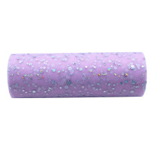 Glitter Tulle Roll, Sparkling Tulle Fabric 6 Inch by 30 Feet Continuous Polyester Netting Fabric for DIY Tutu Skirt Wedding Party Decorations and
