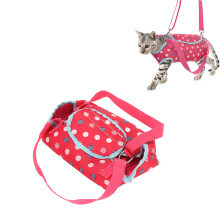 Zaino portatile comodo per cani con doppie strisce lombari, piccolo rosso rosa