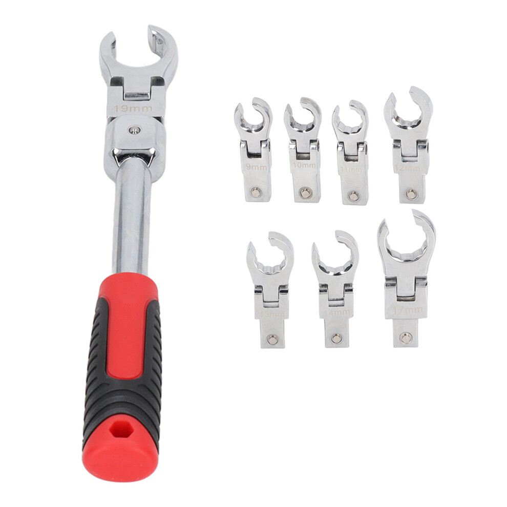9Pcs Flexible Head Ratchet Wrench Set 180 Rotating Torsion Handles 6911372907191