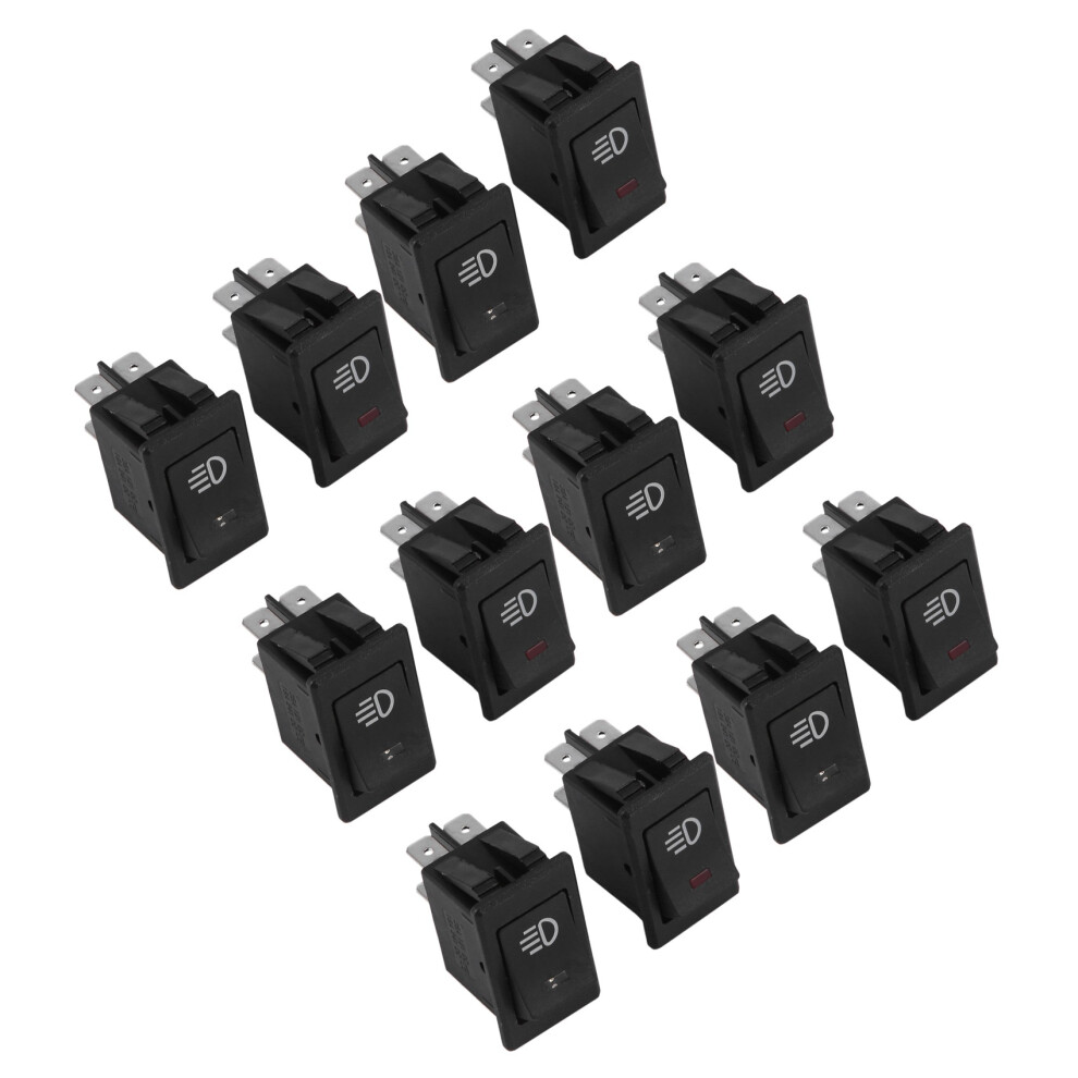 12X 12V 35A Car Truck Boat Fog Rocker Led Dash Board Toggle 4Pin Light/Black 6033377052468
