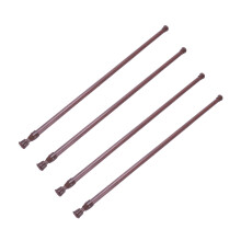 4X Tiges de Poteau de Rail de Rideau de Tension de Voile Nette Télescopique à Ressort Extensible, 55-90cm, Couleur Bois