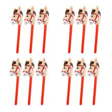 12 PCS Inflatable Horse Heads Cowgirl Stick PVC Balloon Outdoor Educational Toys for Children Babies Birthday Gifts