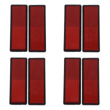 8X Rectangle Red Reflectors Universal for Motorcycles ATV Bikes Dirt Bikes