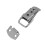 4X Tono Argento Metallo Toggle Draw Fermo Fermo Loop Diritto 1.6 pollice 3