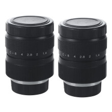 2X Television TV Lens/CCTV Lens for C Mount Camera 25mm F1.4 in Black