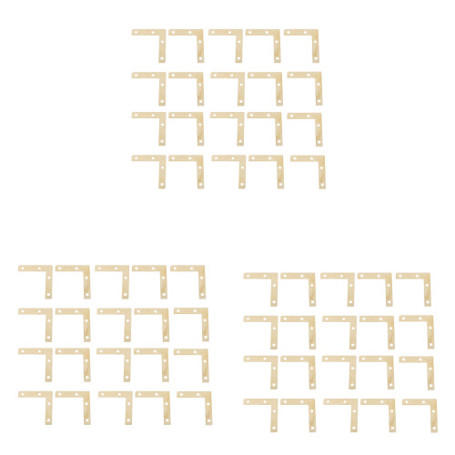 60 Pcs 51mm Flat Corner Right 90 Angle Bracket Repair Plate Fixing Brace