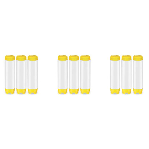 9X 16Oz Inverted Plastic Squeeze Bottles, Refillable Tip Large Valve Dispenser Condiment Squeeze Bottle