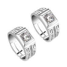 2 Stücke Elegante Diamant Herren Ring Kristall Offene Ringe Hochzeit Schmuck für Männer Jungen-Es Kann Einstellbar Sein