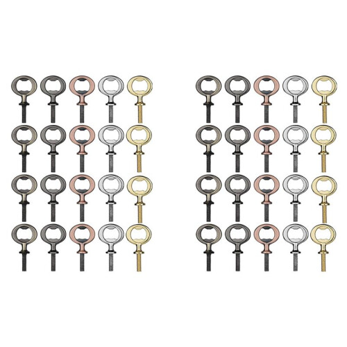 40PCS Metal Beer Opener, Flat Opener Inserts Kit, Threaded Beer Opener for DIY Projects