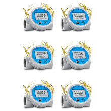 6X Medidor de Flujo de Turbina Medidor de Flujo de Combustible Digital Una Prueba de Agua 2.37-26.41GPM para Agua Combustible Metanol Aceite de