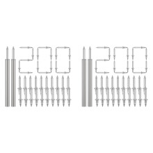 400 Stück Doppelkopf-Sockelleistengewinde, Nahtloser Nagel, Rostfrei, Keine Spuren, Sockelgewindeschrauben-Set mit 4 Stangen, mit Nagel
