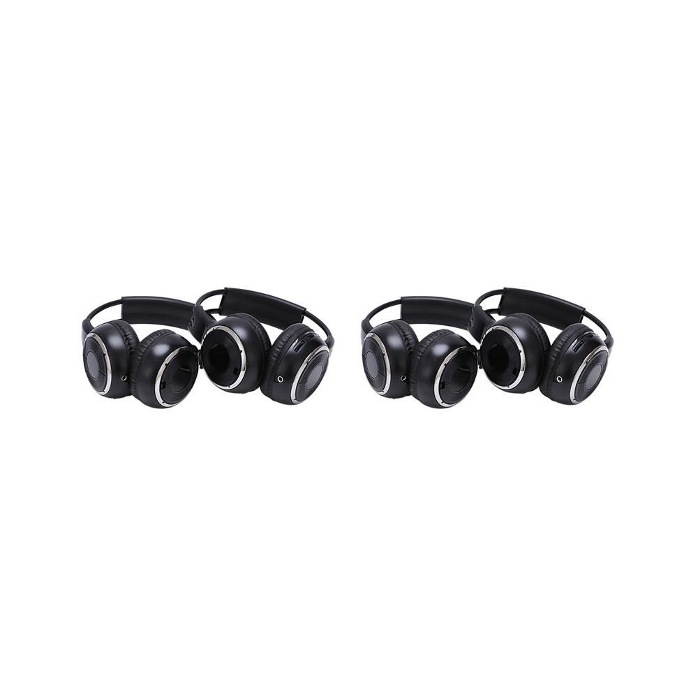 4 X Double Infrared Stereo Wireless Headphone Headset Ir Car Dvd Player Headrest Black 6032229961033