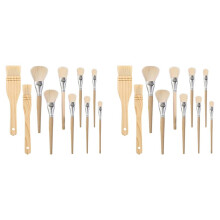 20 PCS Assorted Size Paint Brush Gilding Brush Gold Leaf Hair Duster Flat Brush Sweep Mops for Watercolor, Wash, Ceramic