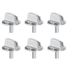 6 STUKS Upgrade 5304525746 Vervangingen voor Fornuisknoppen met Lange Steel, Compatibel met Gasfornuisbereikovenknoppen