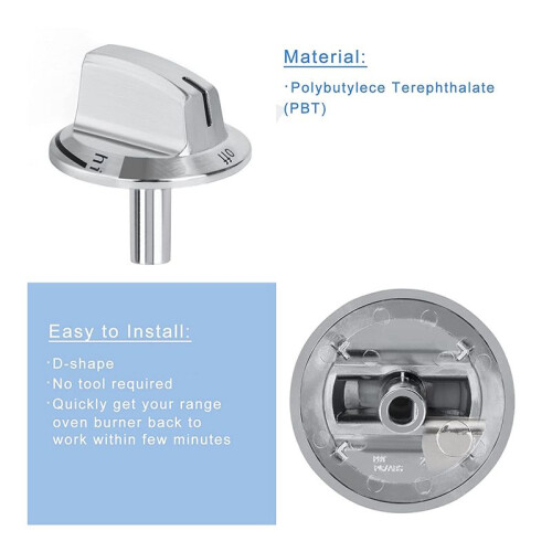 6 PCS Upgrade 5304525746 Long Stem Stove Knobs Replacements, Compatible with Gas Stove Range Oven Knobs 1