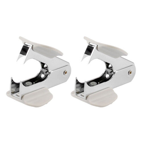 2X Students Steel Pine Style Staple Remover White for 24/6 26/6 Staples