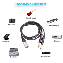2X Double Câble Répartiteur En Y 6,35 mm 1/4 Pouces Vers XLR Mâle, 3 Broches XLR Mâle Vers Double Câble de Microphone Audio 6,35 mm, 6,6 Pieds/2