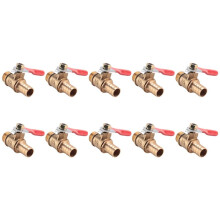 10Pcs 10mm x 1/4 Inch PT Male Thread Full Port Lever Handle Hose Barb Brass  Valve