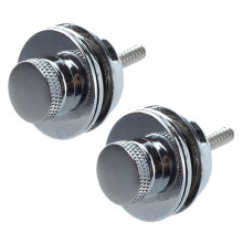 2X Flat Chrome Strap Lock for Electric Guitar