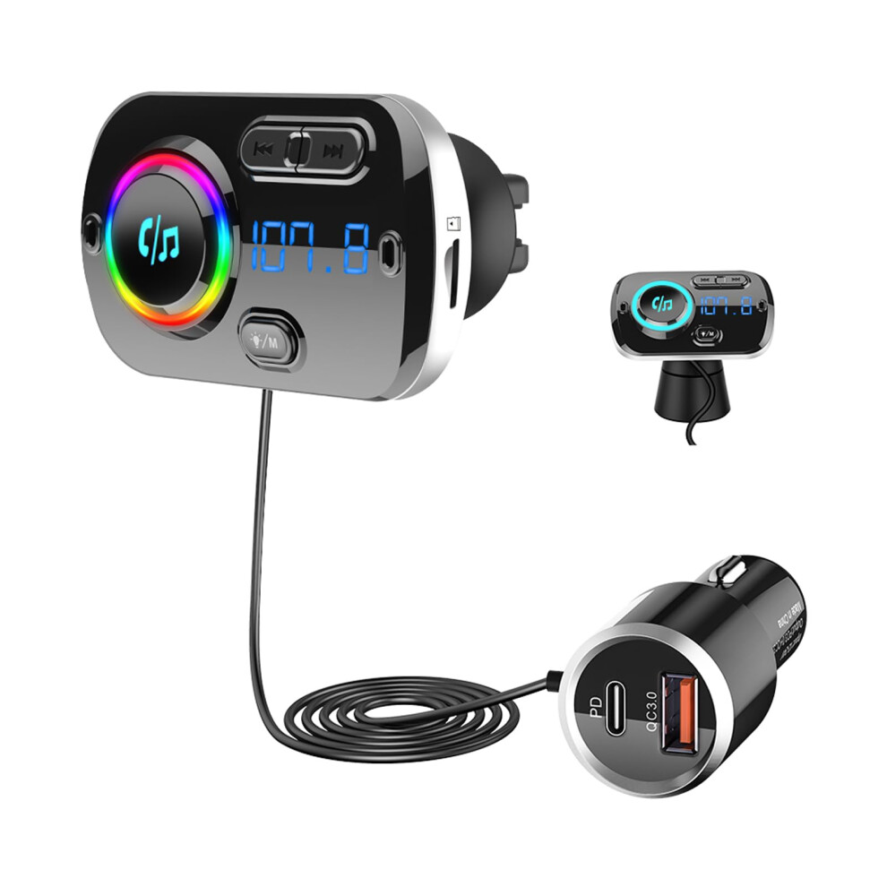 Bluetooth Fm Transmitter 5.3 Car Adapter With Pd3.0 Qc3.0 Fast Charge Hands Call Aux Tf 9426802579611