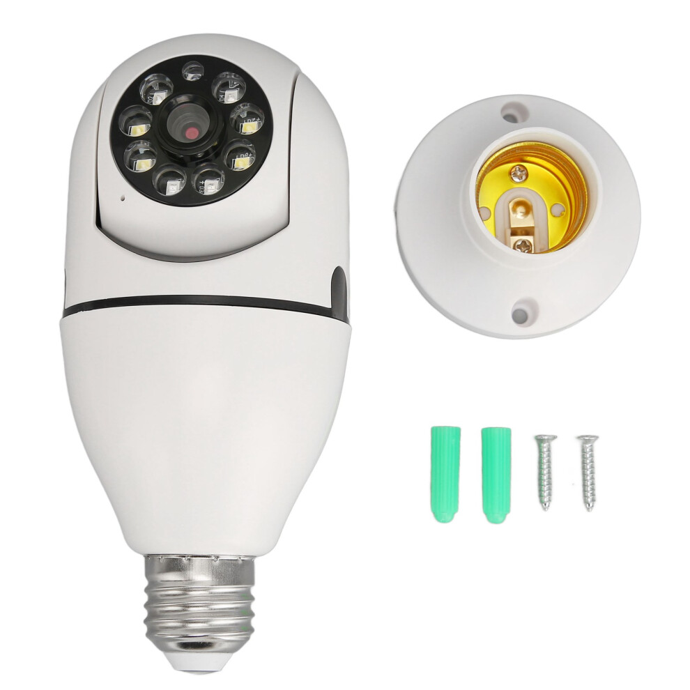 Motion Detection Security Camera, Wireless Wifi Bulb Camera 1080P For 360 Degree Panoramic Surveillance, Easy Installation E27 Lampholder Compatible, 9012494018288