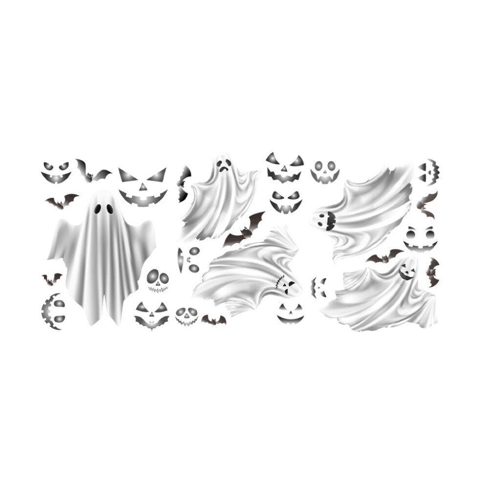 3Pcs Luminous Ghost Bat Wall Stickers PET Film for Halloween, 1520cm