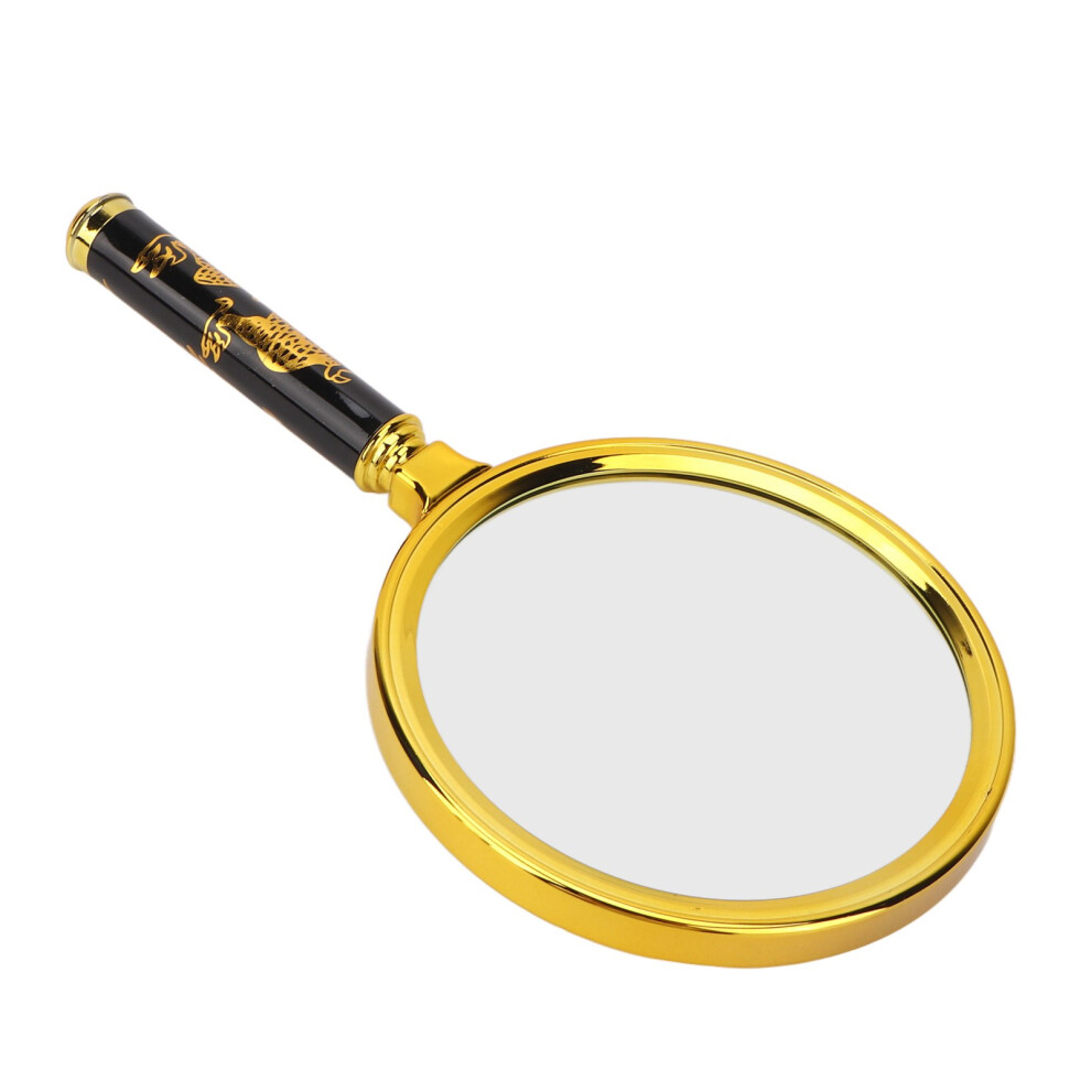 Gold Chic 10X 100Mm Handheld Magnifier With Dragon Print For Seniors