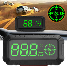 3-Zoll Auto Head-Up-Display GPS-Tachometer Kompass km/h MPH Alarm
