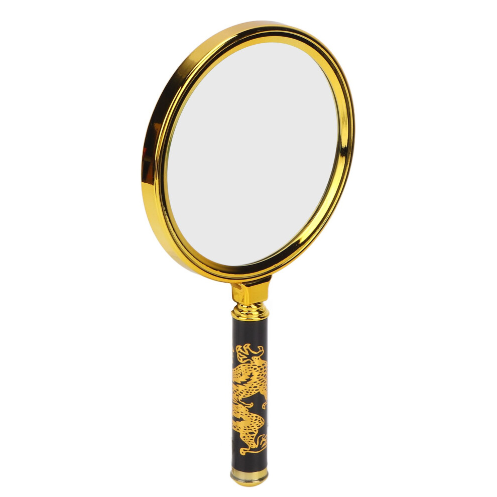 Golden 10X Handheld Magnifying Glass 100Mm With Dragon Handle For Easy Reading