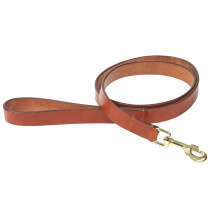 (S, Tan) Digby & Fox Flat Leather Dog Lead