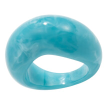 Stilvoller V-förmiger Harzring, einzigartiger Fingerschmuck-Blau