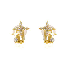 Stern-Ohrschmuck mit Kupferstruktur, geeignet für-Goldfarben