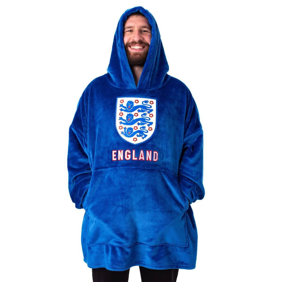 England Fa Mens Logo Blanket Hoodie Blue