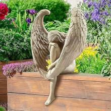 Garden Guardian: Angel Sculpture For Outdoor Decor, Hand-Cast Resin Figurine, Perfect For Garden Home Decoration