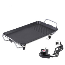 Patelnia elektryczna z powłoką nieprzywierającą i regulacją temperatury, powierzchnia do gotowania 2 w 1, przenośny grill do użytku wewnątrz
