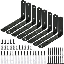 Heavy Duty Stainless Steel Corner Brace, Black Finish L Bracket For Easy Installation, High Weight Capacity Shelf Bracket With Corrosion Resistance,