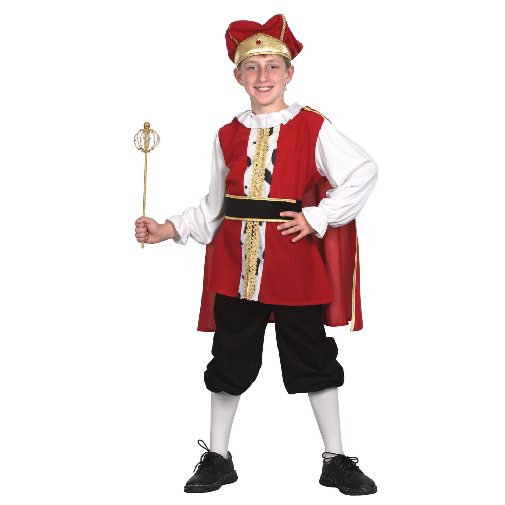 Bristol Novelty (Xl, Red/White/Black/Gold) Childrens/Kids Medieval King Costume Black