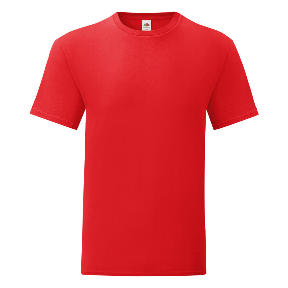 Fruit Of The Loom (S, Red) Mens Iconic T-Shirt (Pack Of 5)