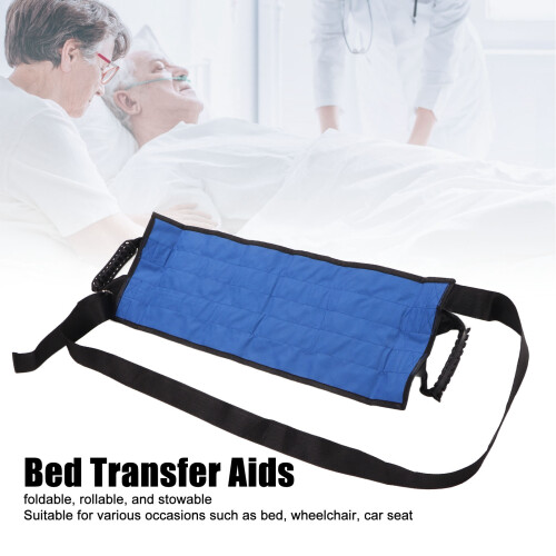 Foldable Bed Transfer Belt with Handles, Shoulder Strap, 71x25cm 2