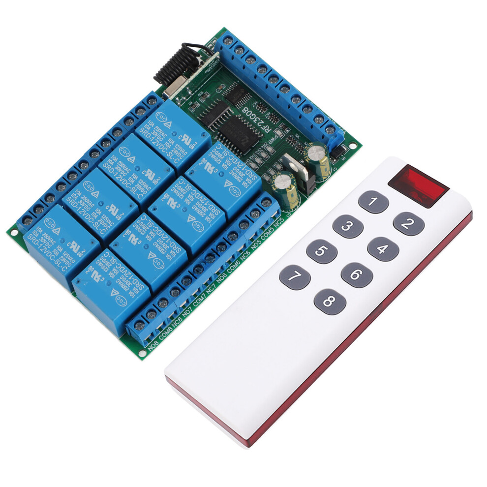 8-Channel 433.92Mhz Remote Control Switch 100M Range 12V 7631372922763
