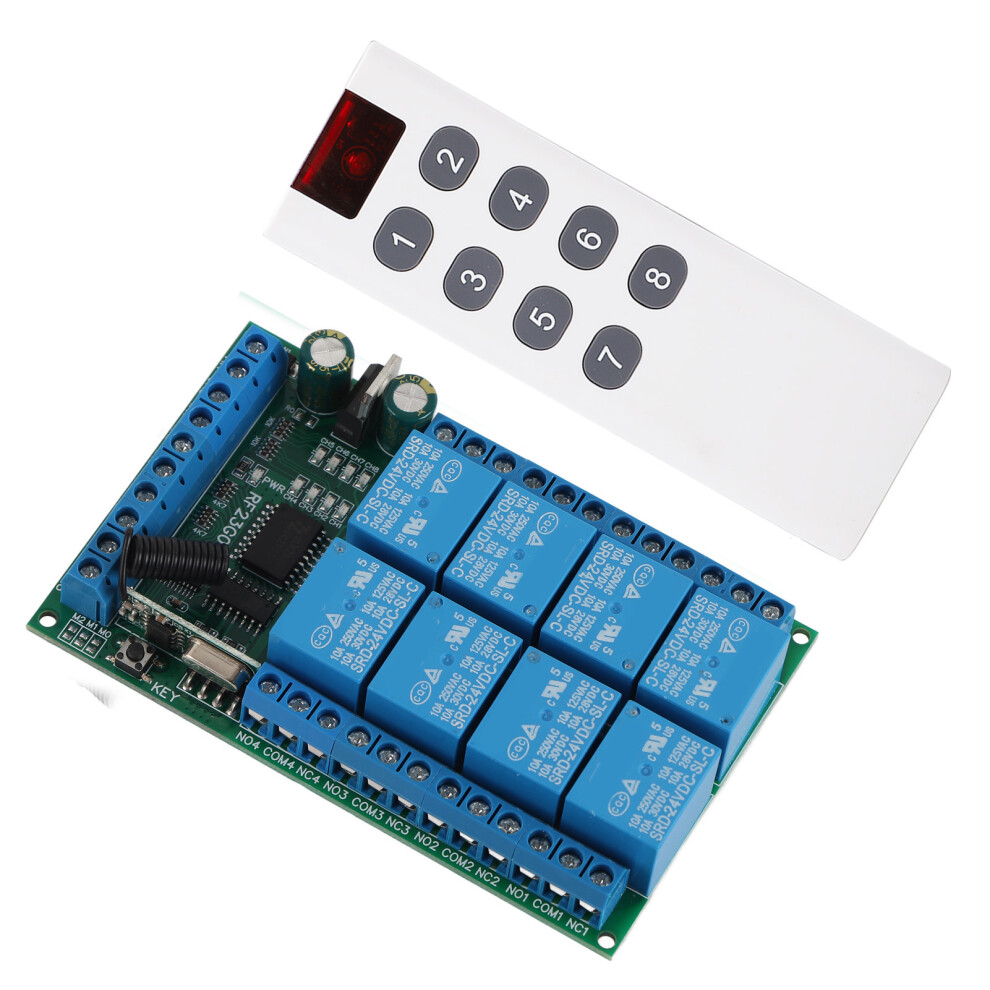 8 Channel 433.92Mhz Remote Module 100M Range 24V Multifunctional Fixed Encoding 8771372922789