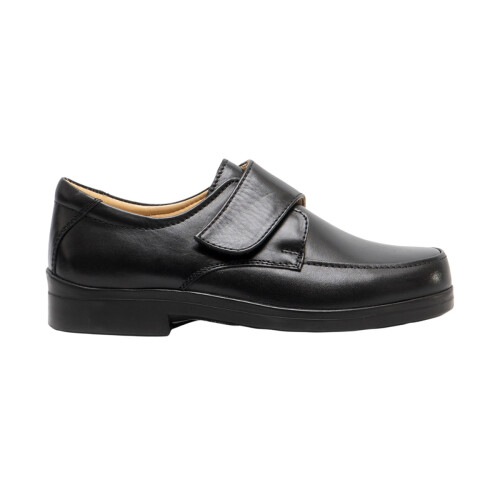 (8 UK, Black) Roamers Mens Extra Wide Fitting Touch Fastening Casual Shoes