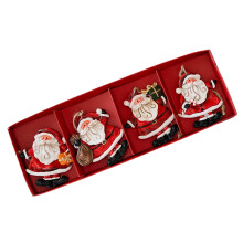 4 STKS Gedetailleerde hars Kerstman/Sneeuwpop-Een oudere man