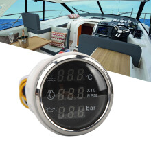 52mm 3-in-1 Water Temp/Speed/Oil Meter Black Dial